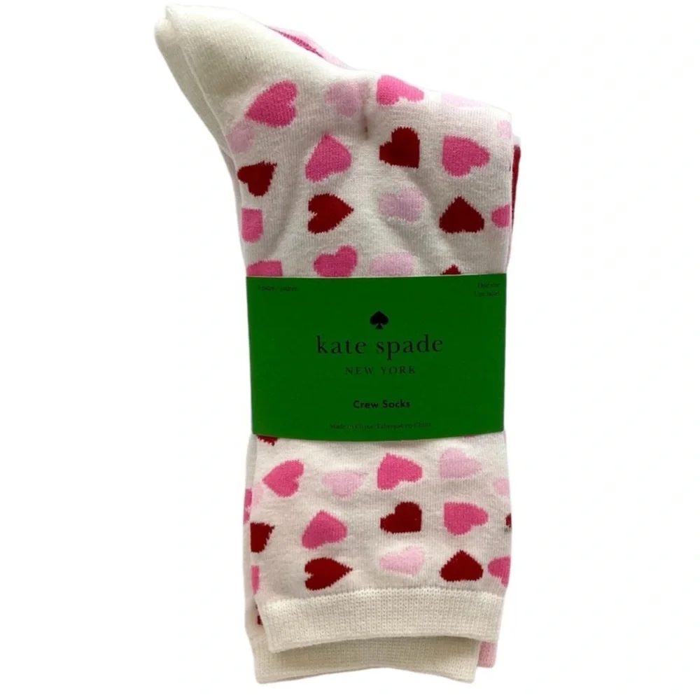 Kate Spade New York “Hearts” 3pk. Crew Socks (NWT) (Shoe Size: 4-10)